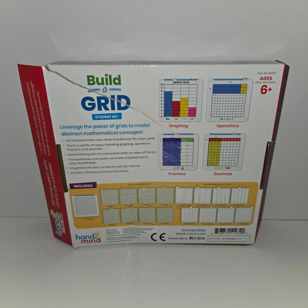 Hand2Mind Build-a-Grid Student Set Math Operations Fractions Area Model - Picture 2 of 8